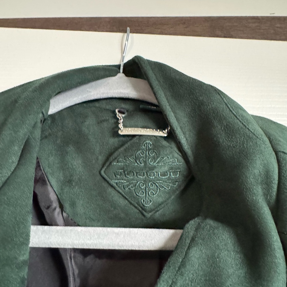 Green Suede Moto Jacket - Picture 3 of 4